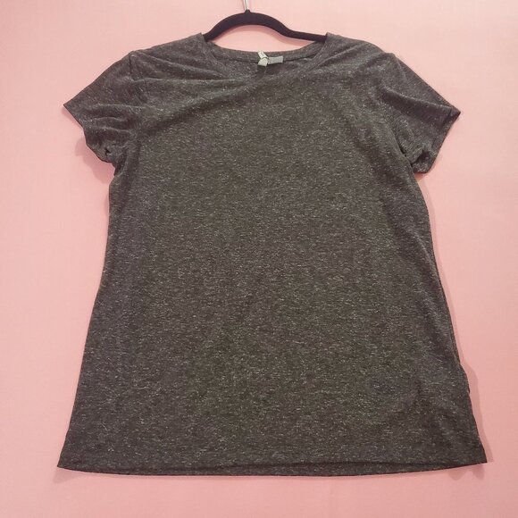 H&M Dark Grey Heathered Basic Short Sleeve T-Shirt - Picture 1 of 4